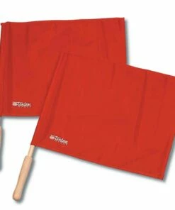 Budget ⭐ Tandem Red Volleyball Linesman Flags with Wooden Handles 🔥