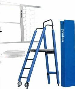 Discount 😀 Porter Powr-Carbon II 3" International Volleyball Net System Package w/ Ref Stand 👍