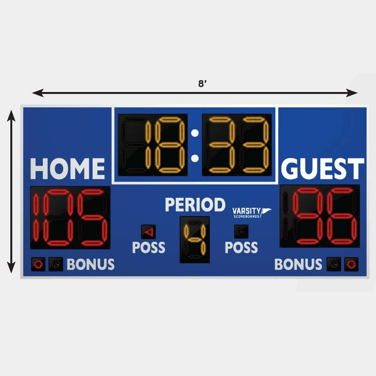 Buy βοΈ Varsity Scoreboard 2230 π Basketball / Volleyball / Wrestling Scoreboard, 8'Wx4'H β 4 Buy βοΈ Varsity Scoreboard 2230 π Basketball / Volleyball / Wrestling Scoreboard, 8'Wx4'H β - Image 4
